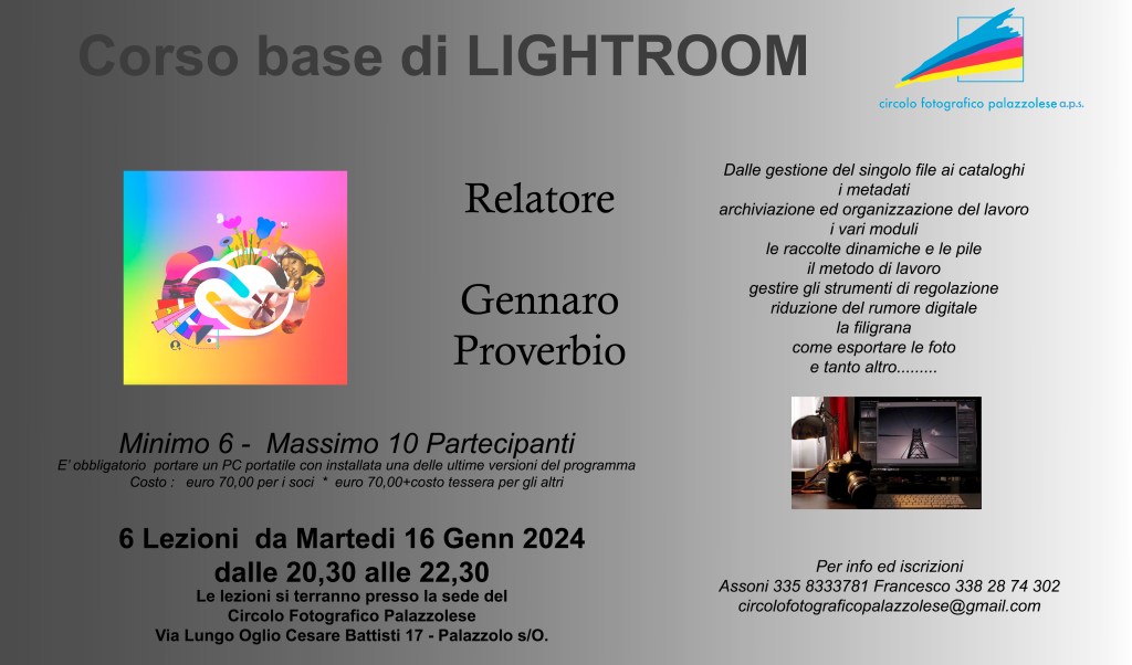 Corso base Lightroom