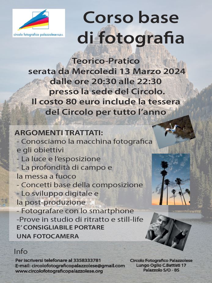 Corso base di fotografia&nbsp;2024