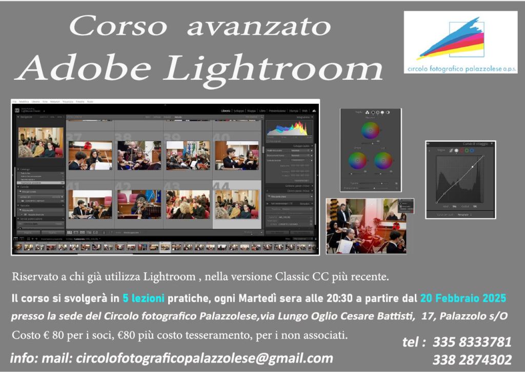 Corso avanzato di&nbsp;Lightroom