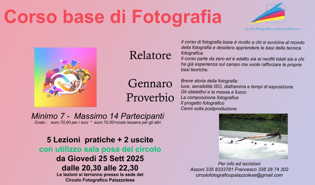 Corso base di&nbsp;fotografia
